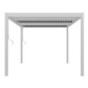 Pergola bioclimatique 9m² Torinas alu blanc - lames blanches - Essency