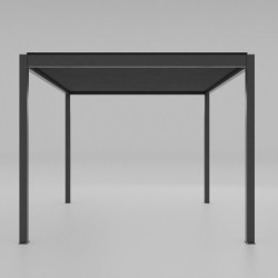 Pergola bioclimatique 12m² Torinas alu gris et lames grises - Essency
