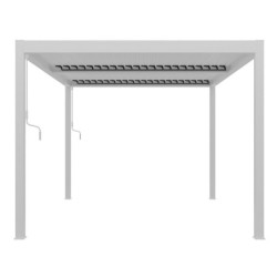 Pergola bioclimatique 12m² Torinas alu blanc - lames blanches - Essency