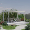 Pergola bioclimatique 16m² Torinas alu blanc - lames blanches - Essency