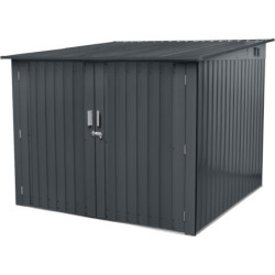 Abri pour 4 vélos en métal anthracite 4,2m² + kit d'ancrage X-METAL