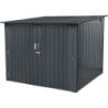 Abri pour 4 vélos en métal anthracite 4,2m² + kit d'ancrage X-METAL