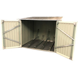 Abri pour 4 vélos en métal anthracite 4,2m² + kit d'ancrage X-METAL