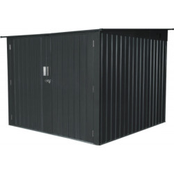 Abri pour 4 vélos en métal anthracite 4,2m² + kit d'ancrage X-METAL