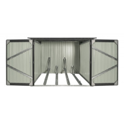 Abri pour 4 vélos en métal anthracite 4,2m² + kit d'ancrage X-METAL