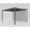 Pergola adossée 9m² Torinas alu anthracite et lames grises - Essency