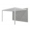 Pergola adossée 9m² Torinas alu blanc et lames blanches - Essency