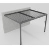Pergola adossée 12m² Torinas alu anthracite et lames grises - Essency