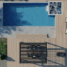 Pergola bioclimatique 9m² Seychelle alu gris et lames grises - Essency