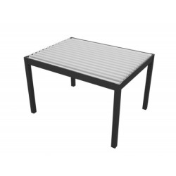 Pergola bioclimatique 9m² Seychelle alu gris et lames blanches - Essency