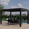 Pergola bioclimatique 12m² Seychelle alu gris et lames grises - Essency