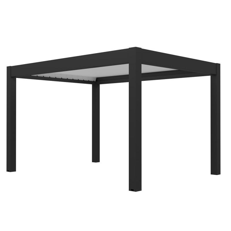 Pergola bioclimatique 12m² Seychelle alu gris et lames blanches Essency