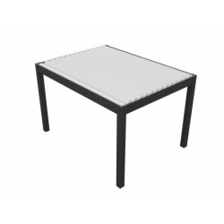 Pergola bioclimatique 12m² Seychelle alu gris et lames blanches Essency