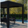 Pergola bioclimatique 16m² Seychelle alu gris et lames grises - Essency
