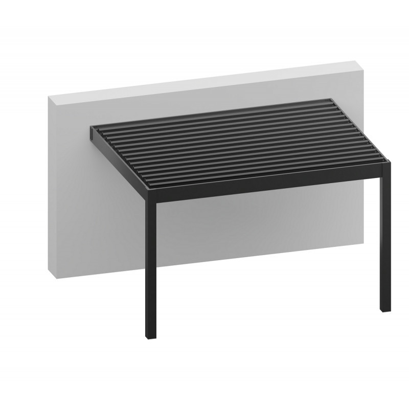 Pergola adossée 12m² Seychelle alu gris - lames orientables gris Essency