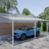Carport adossé Mirabou - H260cm - 3 poteaux - alu blanc - Essency