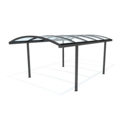 Carport Luminar 15m² - poteaux H210cm - alu anthracite - Essency