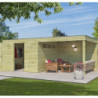 Abri de Jardin Qube 12m² + Extension en Bois Autoclave 27mm - Gardenas