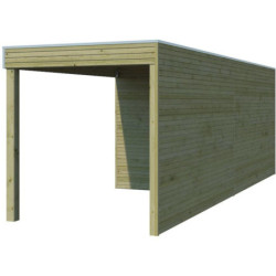 Abri de Jardin Qube 12m² + Extension en Bois Autoclave 27mm - Gardenas