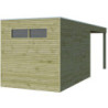 Abri de Jardin Qube 12m² + Extension en Bois Autoclave 27mm - Gardenas