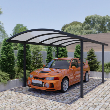 Carport Luminar 21m² - poteaux H250cm - alu anthracite - Essency