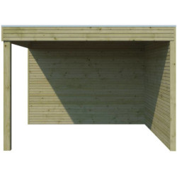 Abri Qube en bois traité autoclave 27mm+ extension 27m² Gardenas
