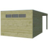 Abri Qube en bois traité autoclave 27mm+ extension 27m² Gardenas