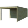 Abri Qube en bois traité autoclave 27mm+ extension 21,6m² Gardenas