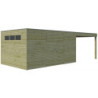 Abri Qube en bois traité autoclave 27mm+ extension 21,6m² Gardenas