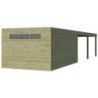 Abri Qube en bois traité autoclave 27mm+ extension 30,6m² Gardenas