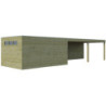 Abri Qube en bois traité autoclave 27mm+ extension 30,6m² Gardenas