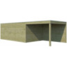 Abri Qube en bois traité autoclave 27mm+extension 24,3m² Gardenas