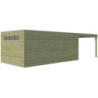 Abri Qube en bois traité autoclave 27mm+extension 24,3m² Gardenas