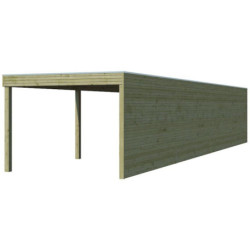 Abri Qube en bois traité autoclave 27mm+ extension 33m² Gardenas