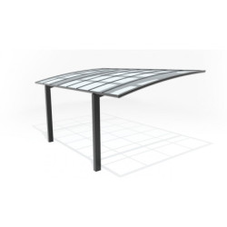 Carport Zeus - H220cm - 2 poteaux - alu gris - tendance - Essency