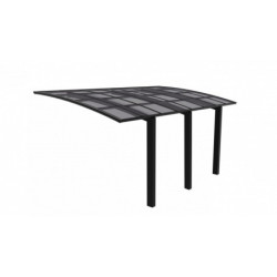 Carport Zeus - H220cm - 3 poteaux - alu gris - tendance - Essency