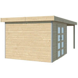 Abri Kasuko S 8,7m² en bois traité 28mm+extension 285cm Gardenas