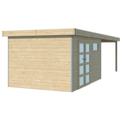 Abri Kasuko M 11,36m² en bois traité+extension 400cm Gardenas