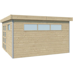 Abri Kasuko L 14,82m² bois + profils de coins en alu - Gardenas