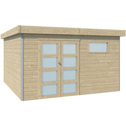 Abri Kasuko L 14,82m² bois + profils de coins en alu - Gardenas