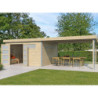 Abri Kasuko L 14,82m² en bois traité+extension 400cm Gardenas