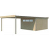 Abri Kasuko L 14,82m² en bois traité+extension 400cm Gardenas