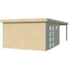 Abri Kasuko L 14,82m² en bois traité+extension 400cm Gardenas