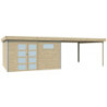 Abri Kasuko L 14,82m² en bois traité+extension 400cm Gardenas
