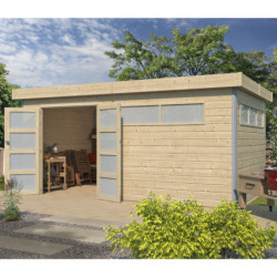 Abri Kasuko XL 14,31m² bois + profils de coins en alu - Gardenas