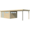 Abri Kasuko XL 14,31m² en bois traité+extension 400cm Gardenas