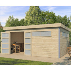 Abri Kasuko XXL 18,67m² bois + profils de coins en alu - Gardenas