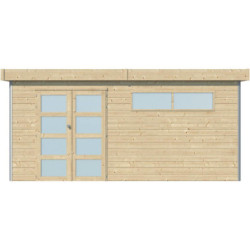 Abri Kasuko XXL 18,67m² bois + profils de coins en alu - Gardenas