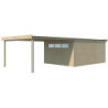 Abri Kasuko XXL 18,67m² en bois traité+extension 400cm Gardenas