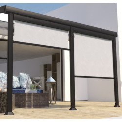 Store brise-soleil gris perle pour pergola Athezza - Couleurs du Monde